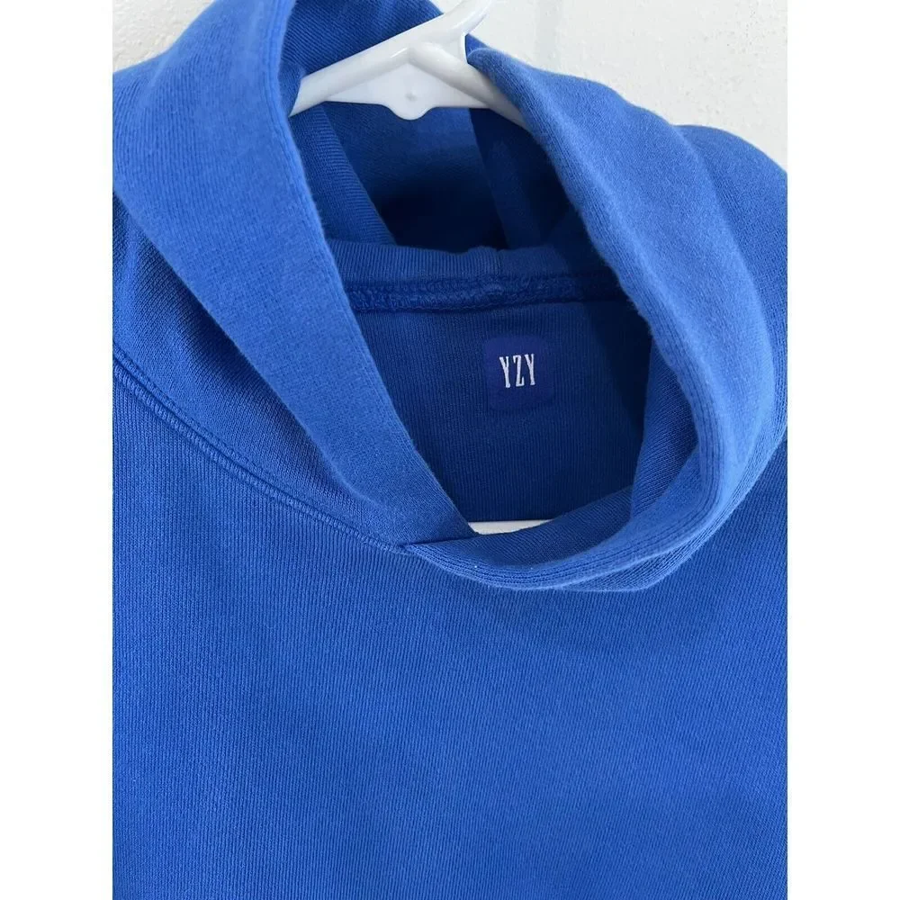Yeezy Yzy Gap authentic youth Large 10 double layer hoodie sweatshirt blue - Picture 2 of 5